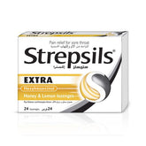 Strepsils Extra Honey & Lemon Double Action Sore Throats Lozenges, 24 Lozenges